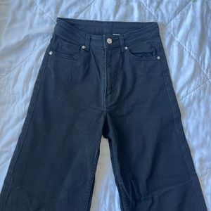 h&m wide high jeans in black